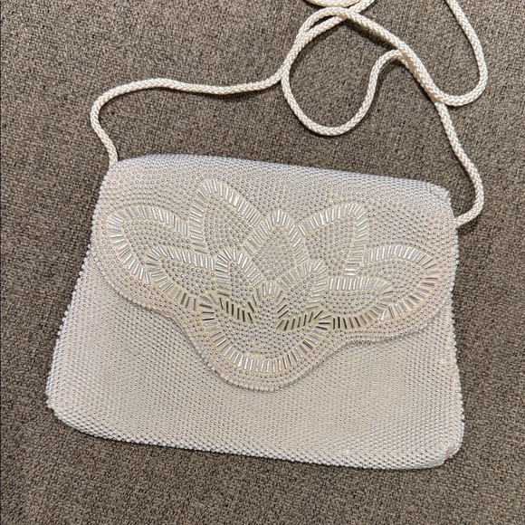 White Beaded Evening Bag - Picture 5 of 5